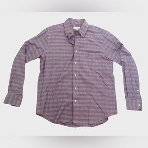 Tommy Bahama Men's Cotton Button Down Purple Check Print Shirt Size 15 1/2 34/35